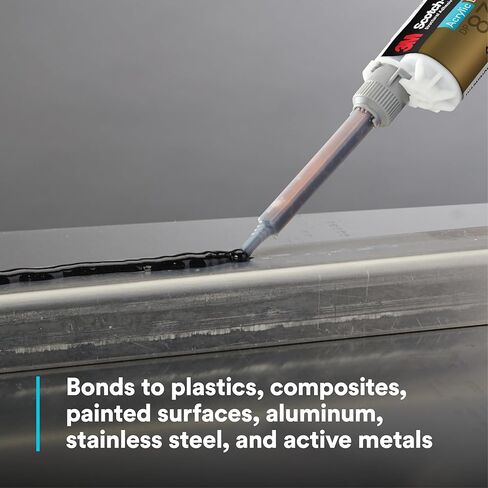 Scotch-Weld Low Odor Acrylic Adhesive 8700, DP8725NS, Improved Formulation for Cold Temperatures, Impact and Peel Strength, Non-Flammable, Black, 45 mL Duo-Pak in Saudi Arabia