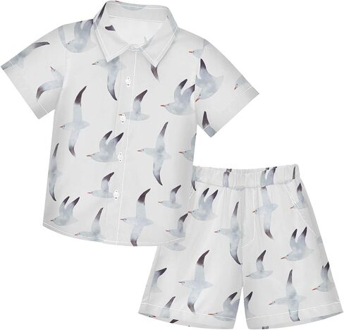 Sunflower Floral Yellow Black Short Sleeve Hawaiian Button Down Shirts and Short Sets for Boys Toddler Summer Outfits in Saudi Arabia