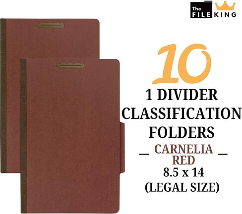 مجلد ملفات أحمر من نوع كارنيليا مقسم واحد - حجم قانوني | صندوق 10 | 2/5 علامة التبويب العلوية ROC | توسيع 2 بوصة | أربعة شوكات تثبيت 2 بوصة | صنع في أمريكا in Kuwait