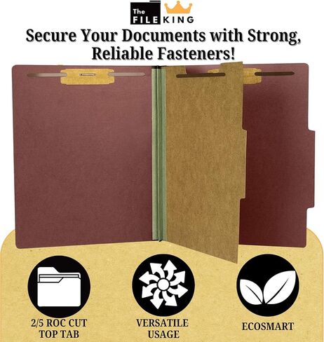 مجلد ملفات أحمر من نوع كارنيليا مقسم واحد - حجم قانوني | صندوق 10 | 2/5 علامة التبويب العلوية ROC | توسيع 2 بوصة | أربعة شوكات تثبيت 2 بوصة | صنع في أمريكا in Kuwait