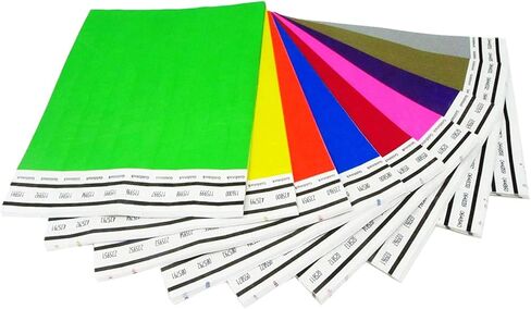 Event Wristbands Super Variety Pack 900 Count | ¾" Arm Bands | Green, Blue, Red, Orange, Yellow, Pink, Purple, Gold, Silver | Paper-Like Party Armbands in Saudi Arabia