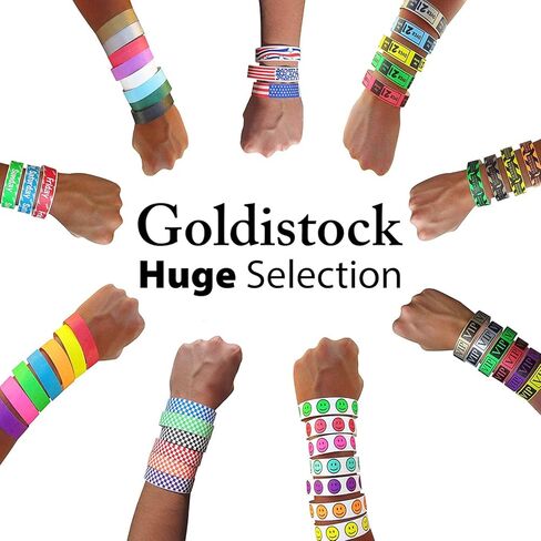 Event Wristbands Super Variety Pack 900 Count | ¾" Arm Bands | Green, Blue, Red, Orange, Yellow, Pink, Purple, Gold, Silver | Paper-Like Party Armbands in Saudi Arabia
