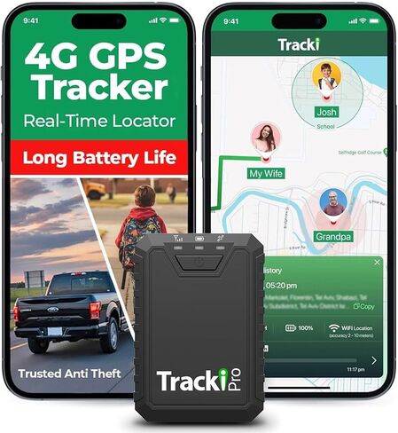 Tracki Pro GPS Tracker للمركبات لمدة تصل إلى 12 شهرًا، أصول مغناطيسية مقاومة للماء، متعقب في الوقت الحقيقي، 4G LTE، عمر بطارية طويل 2-12 شهرًا، مسافة غير محدودة، الاشتراك مطلوب، مراقبة السرعة، سياج جغرافي in Kuwait