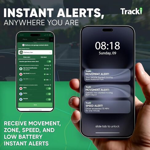 Tracki Pro GPS Tracker للمركبات لمدة تصل إلى 12 شهرًا، أصول مغناطيسية مقاومة للماء، متعقب في الوقت الحقيقي، 4G LTE، عمر بطارية طويل 2-12 شهرًا، مسافة غير محدودة، الاشتراك مطلوب، مراقبة السرعة، سياج جغرافي in Kuwait