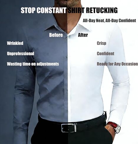 Upgraded Shirt Stays for Men & Women, Adjustable Soft & Smooth Elastic Shirt Garters with Non-Slip Locking Clips for All-Day Comfort, Keep Shirt Tucked for Military, Police, Uniform and Formal Wear in Saudi Arabia