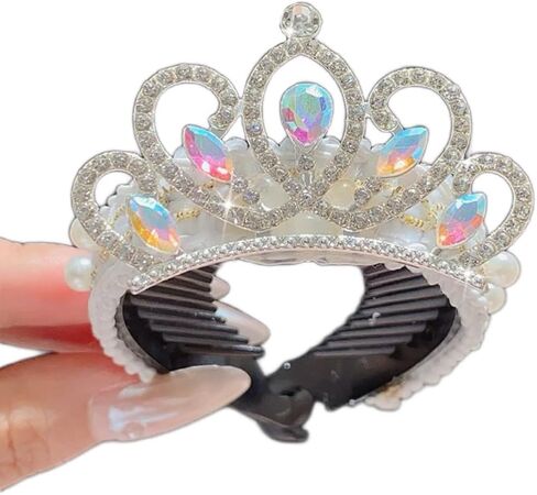 Silver Crown Comb Hair Clips Girl Hairclip for Kids Cute Tiaras Small Rhinestone Tiara Princess Crowns for Little Girls Kids Birthday Prom Halloween Christmas Headdress Accessories Gifts in Saudi Arabia