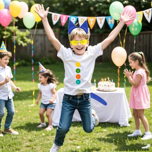 YKYOBFA 11PCS Blue Cat Costume Accessories Blue Cat Accessories with Headband Tail and Clip Heart Button Stickers Yellow Glasses for Book Day Dress Up in Kuwait