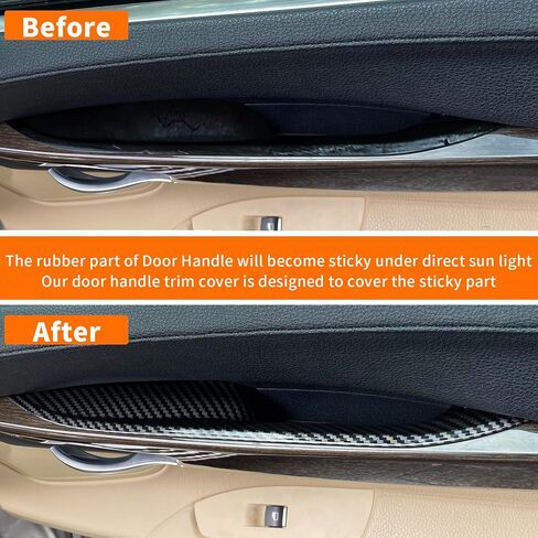 Car Interior Door Pull Handle Covers Compatible with BMW 7 Series F02 F04 Door Handles Protective Decorate Cover for 750Li, 740Ld, 740Li, 750Li, 760Li(4PCS Carbon Fiber Color) in Saudi Arabia