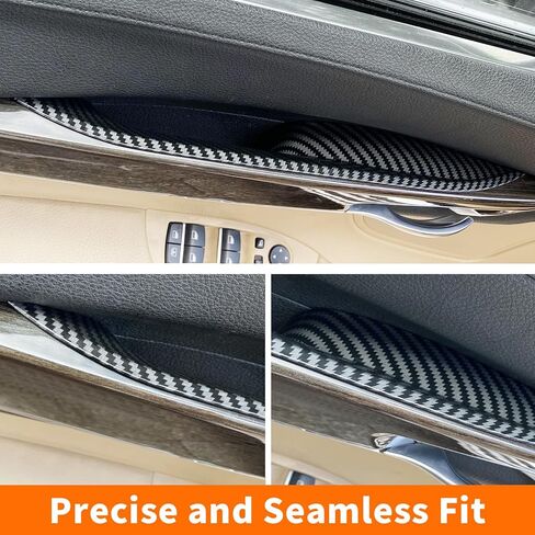 Car Interior Door Pull Handle Covers Compatible with BMW 7 Series F02 F04 Door Handles Protective Decorate Cover for 750Li, 740Ld, 740Li, 750Li, 760Li(4PCS Carbon Fiber Color) in Saudi Arabia