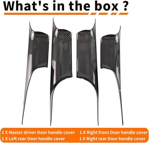 Car Interior Door Pull Handle Covers Compatible with BMW 7 Series F02 F04 Door Handles Protective Decorate Cover for 750Li, 740Ld, 740Li, 750Li, 760Li(4PCS Carbon Fiber Color) in Saudi Arabia