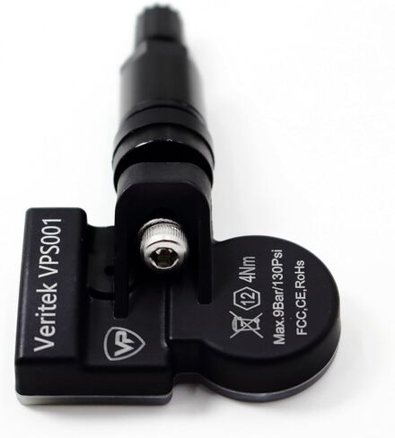مجموعة من 4 أجهزة استشعار ضغط الإطارات Veritek VPS001 TPMS 433mhz لبورشه فولكس فاجن OE الجزء # 9A790727502 5Q0907275 5Q0-907-275B مع سيقان صمام ألومنيوم سوداء in Saudi Arabia