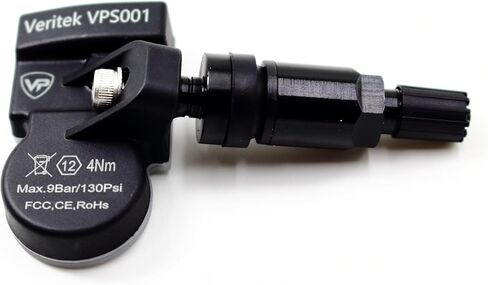 مجموعة من 4 أجهزة استشعار ضغط الإطارات Veritek VPS001 TPMS 433mhz لبورشه فولكس فاجن OE الجزء # 9A790727502 5Q0907275 5Q0-907-275B مع سيقان صمام ألومنيوم سوداء in Saudi Arabia