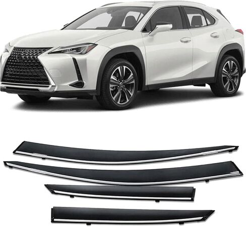 4 قطع من عاكسات الرياح الأمامية والخلفية للسيارة Lexus UX UX200 UX250H 2019-2021 نوافذ جانبية للأبواب والرياح والمطر وحارس الدخان ودرع الرياح ملحقات in Kuwait