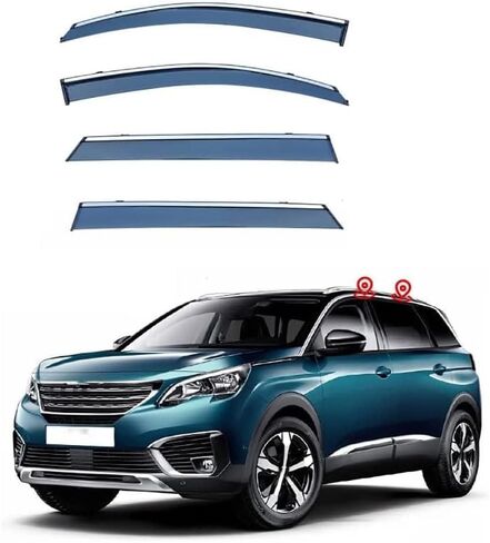 4pcs Car Front Rear Wind Deflectors for Peugeot 5008 P87 2017-2022 Side Door Windows Wind Rain Deflectors Smoke Guard Shade Wind Shield Accessories in Saudi Arabia