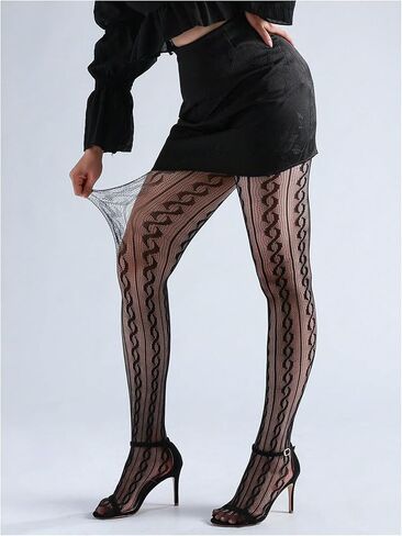 WDIRARA Women's 3 Pairs Fishnet Tights Mesh High Waist Stockings Y2k Gothic Punk Pantyhose in Saudi Arabia