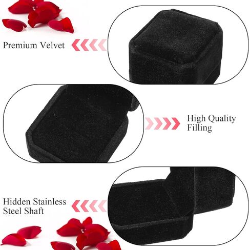36Pcs ring boxes bulk velvet ring box black for proposal 2.17 x 1.97 inches Jewelry Boxes Packaging Display Rings Case earring gift box for Anniversary Birthday Gift in Kuwait