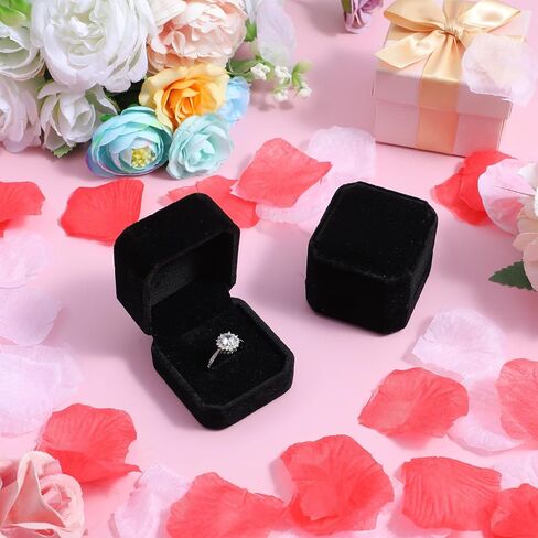 36Pcs ring boxes bulk velvet ring box black for proposal 2.17 x 1.97 inches Jewelry Boxes Packaging Display Rings Case earring gift box for Anniversary Birthday Gift in Kuwait
