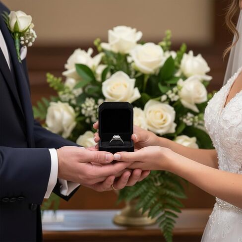 36Pcs ring boxes bulk velvet ring box black for proposal 2.17 x 1.97 inches Jewelry Boxes Packaging Display Rings Case earring gift box for Anniversary Birthday Gift in Kuwait