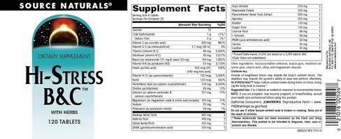 Source Naturals عالي الإجهاد B&C بالأعشاب - 120 قرصًا in Saudi Arabia