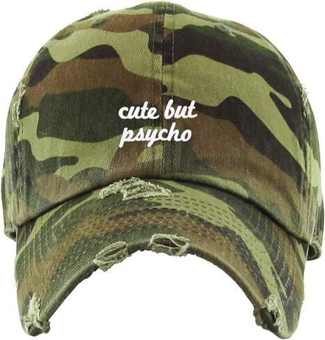 Cute But Psycho Vintage Baseball Cap Embroidered Cotton Adjustable Distressed Dad Hat in Saudi Arabia