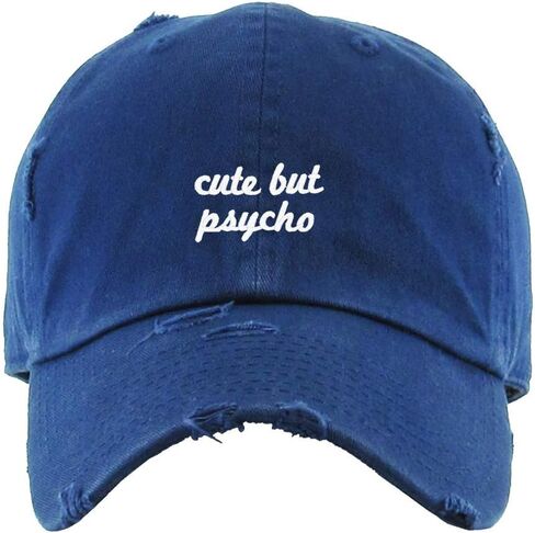 Cute But Psycho Vintage Baseball Cap Embroidered Cotton Adjustable Distressed Dad Hat in Saudi Arabia