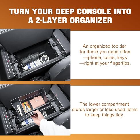 TACOBRO Center Console Tray Organizer Compatible with Toyota RAV4 Accessories 2026, 2026 RAV-4 Armrest Insert Container ABS Material Secondary Storage Box in Saudi Arabia