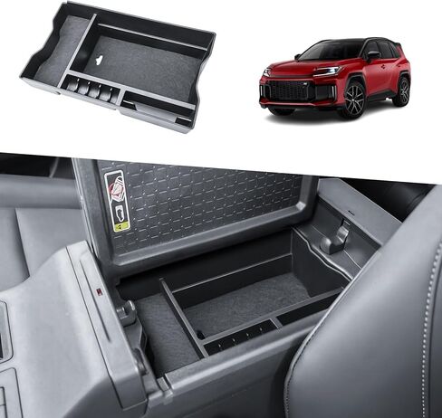 TACOBRO Center Console Tray Organizer Compatible with Toyota RAV4 Accessories 2026, 2026 RAV-4 Armrest Insert Container ABS Material Secondary Storage Box in Saudi Arabia