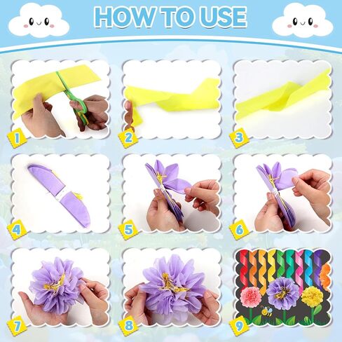 54Pcs Spring Bulletin Board Classroom Decorations 3D Flower Paper Pom Poms Door Decoration Spring 3D Rainbow Paper Cutouts Door Wall Stickers for School Classroom Office Chalkboard Decor in Saudi Arabia