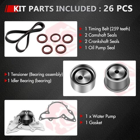 CCIYU مؤقت اشتعال عدة مضخة مياه TS26323A 146-1130 25100-39802 TBK323A 2142135011 TS26323A WP146-1240 TB323LK2 WP323K1A 2510039802 متوافق مع 2003-2006 للأطياف سورينتو in Saudi Arabia