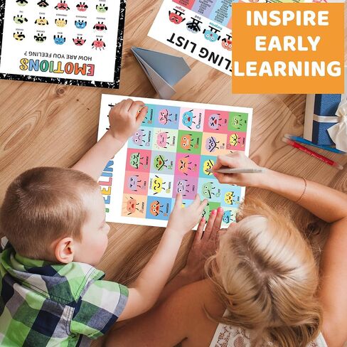 Set 12 Calming Corner Posters for Classroom Must Haves For Teachers, Composition Notebook Classroom Decor, 10x12 Calm Down Corner Supplies, Feelings Chart For Kids Ages 4-8, Feelings Wheel Poster in Kuwait