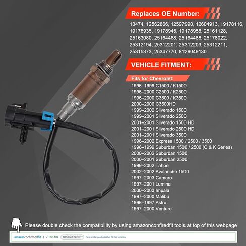 Oxygen Sensor Replacement for 13474, O2 Sensor Upstream or Downstream, Heated 4-Wire, Direct Fit OEM Replacement for Buick Chevy GMC Pontiac Cadillac Cars Trucks Suvs Vans Replaces 19178116, 19178935 in Saudi Arabia