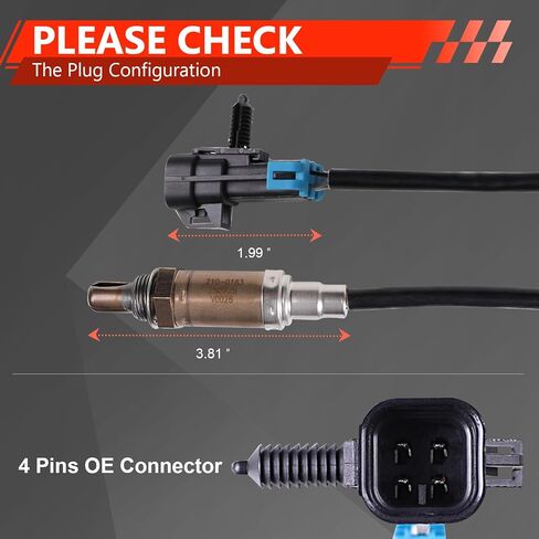 Oxygen Sensor Replacement for 13474, O2 Sensor Upstream or Downstream, Heated 4-Wire, Direct Fit OEM Replacement for Buick Chevy GMC Pontiac Cadillac Cars Trucks Suvs Vans Replaces 19178116, 19178935 in Saudi Arabia