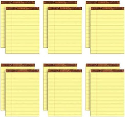 TOPS 8.5 x 11.75 Legal Pads, 12 Pack, The Legal Pad Brand, Wide Ruled, Yellow Paper, 50 Sheets Per Writing Pad, Made in the USA (7532) in Saudi Arabia