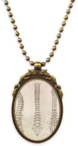 الهيكل العظمي رسم العمود الفقري الإنسان العتيقة قلادة خمر حبة قلادة المفاتيح in Kuwait