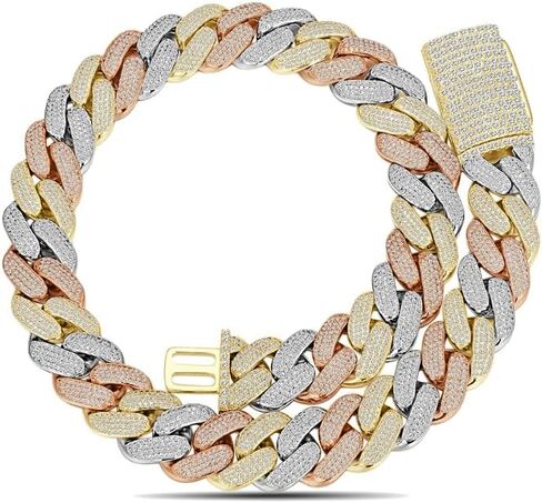 137+ Grams Thick 12mm Hand Set VVS1/D 22.25 Cwt. 14K Gold Micron Bonded Lab Created Diamond Miami Cuban Link Chain Neckless 24" in Kuwait