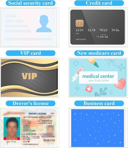 20 حزمة من الأكمام الواقية لبطاقات الضمان الاجتماعي، حامل بطاقات الرعاية الطبية الشفاف، أغطية بطاقات الائتمان البلاستيكية الناعمة المقاومة للماء لبطاقات العمل/الهوية/الخصم in Saudi Arabia