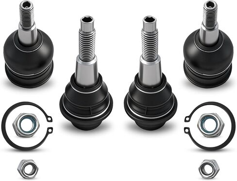 4-Pc Front Upper & Lower Ball Joints Compatible with Chevrolet Silverado GMC Sierra 1500 2014-2018 - Fits Stamped Steel Control Arms ONLY (Check Magnet) - Replaces K500340 K500408 in Saudi Arabia