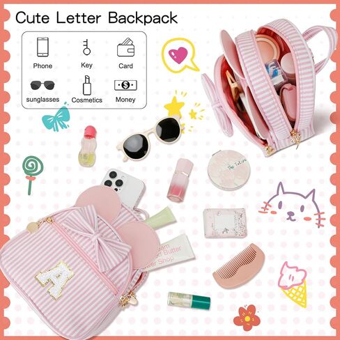 Personalized Birthday Gift for Toddler Girls, Small Initial Backpack Purse for Little Girl, Cute Mini Purse for 3-10 Years Old Kids,Pink A in Saudi Arabia
