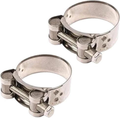 2Pcs Exhaust Clamp Stainless Steel Exhaust Band Clamp Replacement for Motorcycle Water Hose Car Automotive Replacement Exhaust Clamps (48-51mm) in Kuwait