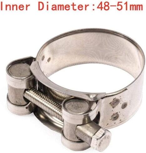 2Pcs Exhaust Clamp Stainless Steel Exhaust Band Clamp Replacement for Motorcycle Water Hose Car Automotive Replacement Exhaust Clamps (48-51mm) in Kuwait
