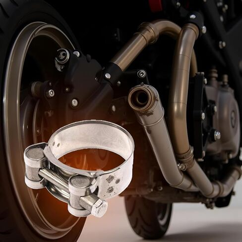 2Pcs Exhaust Clamp Stainless Steel Exhaust Band Clamp Replacement for Motorcycle Water Hose Car Automotive Replacement Exhaust Clamps (48-51mm) in Kuwait