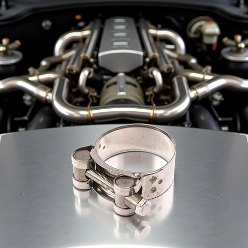 2Pcs Exhaust Clamp Stainless Steel Exhaust Band Clamp Replacement for Motorcycle Water Hose Car Automotive Replacement Exhaust Clamps (48-51mm) in Kuwait