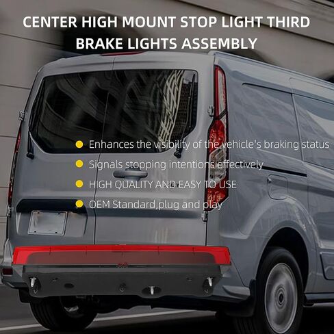 Dasbecan Center High Mount Stop Light Third Brake Lights Assembly Compatible with Ford Transit Connect Custom 2014 2015 2016 2017 2018 2019 2020 Replaces# 923-299 DT1Z13A613A in Saudi Arabia