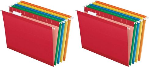 Pendaflex Reinforced Hanging Folders, Letter Size, Assorted Colors 1/5 Cut, Tabs and Inserts, 25 Per Box (41522AMZ) in Kuwait