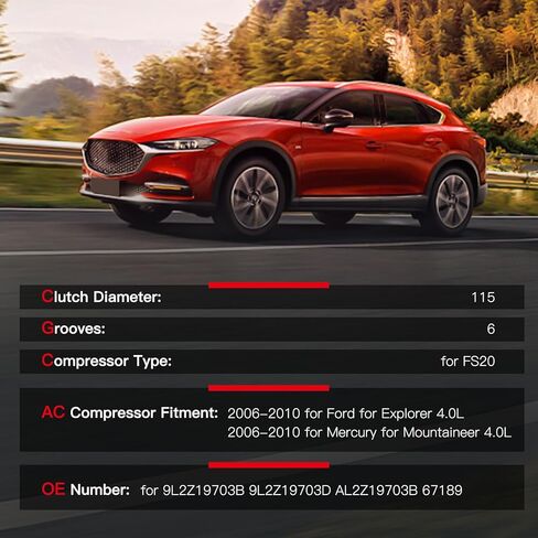 Cciyu تكييف وضاغط للهواء يصلح لفورد إكسبلورر لميركوري ماونتينير 4.0L 2006-2010 التيار المتناوب ضاغط in Kuwait
