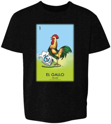 Pop Threads El Gallo Rooster Loteria Card Mexican Bingo Baby Toddler Kids Girl Boy T-Shirt in Saudi Arabia