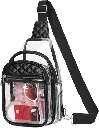 Vorspack Clear Bag for Stadium Events - Crossbody Bag for Women Clear Stadium Bag for Concerts Sports Festivals in Kuwait