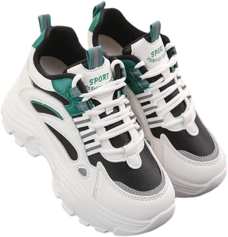 Lightweight Thick-Soled Women's Casual Sports Shoes - Soft and Skin-Friendly Interior, PU Upper. Suitable for Daily Outdoor Activities and Casual wear. in Saudi Arabia
