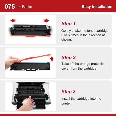 خرطوشة حبر 075 بديلة متوافقة مع مجموعة خرطوشة الحبر Canon 075 075H للطابعة imageCLASS LBP640C LBP646Cdw LBP647Cdw MF660C MF662Cdw MF663Cdw MF665Cdw LBP640 MF660 سلسلة 4 عبوات in Kuwait