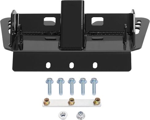 Lower Front Trailer Hitch Compatible with 2010-2023 Polaris Ranger 400/500 / 800 Midsize & 2009-2024 Polaris Ranger 570/700 / 800/900 Full-Size Black Receiver Hitch Steel Powder Coated in Saudi Arabia